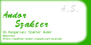 andor szakter business card